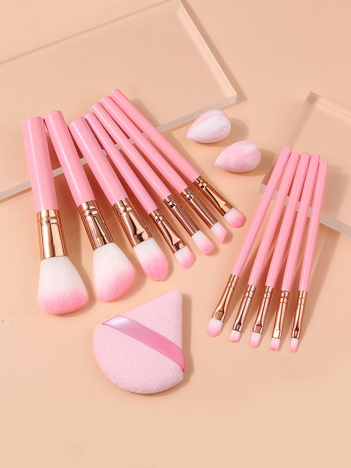 15-Piece Makeup Brush Set with Sponge & Puff | Nixie Makeup Brush Set Nixie