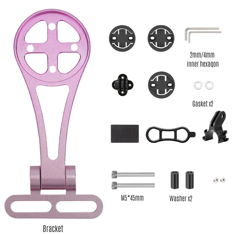 BUCKLOS Aluminum Bike Computer & Headlight Bracket Mount Bike Computer Mount Nixie PINK