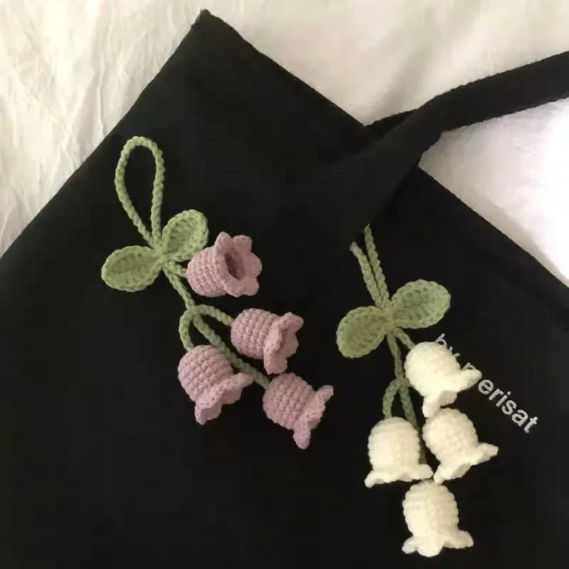 Handmade Crochet Lily of the Valley Flower Keychain Flower Keychain Nixie