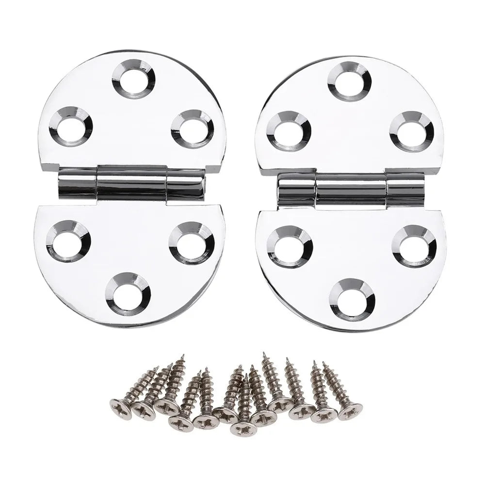 2pcs Round Hatch Hinges 180° Chrome Brass – Boat & Cabinet Marine Hatch Hinges Nixie a