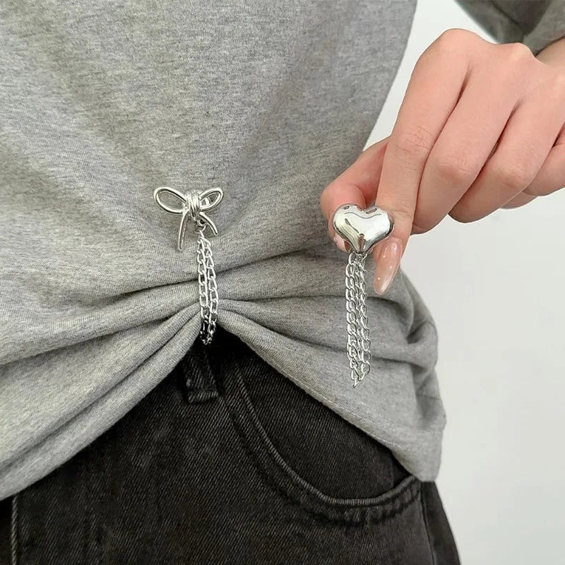 Decorative Button Chain Clips for Shirts, Jeans & Sleeves | 4/8pcs Clothing Button Clips Nixie