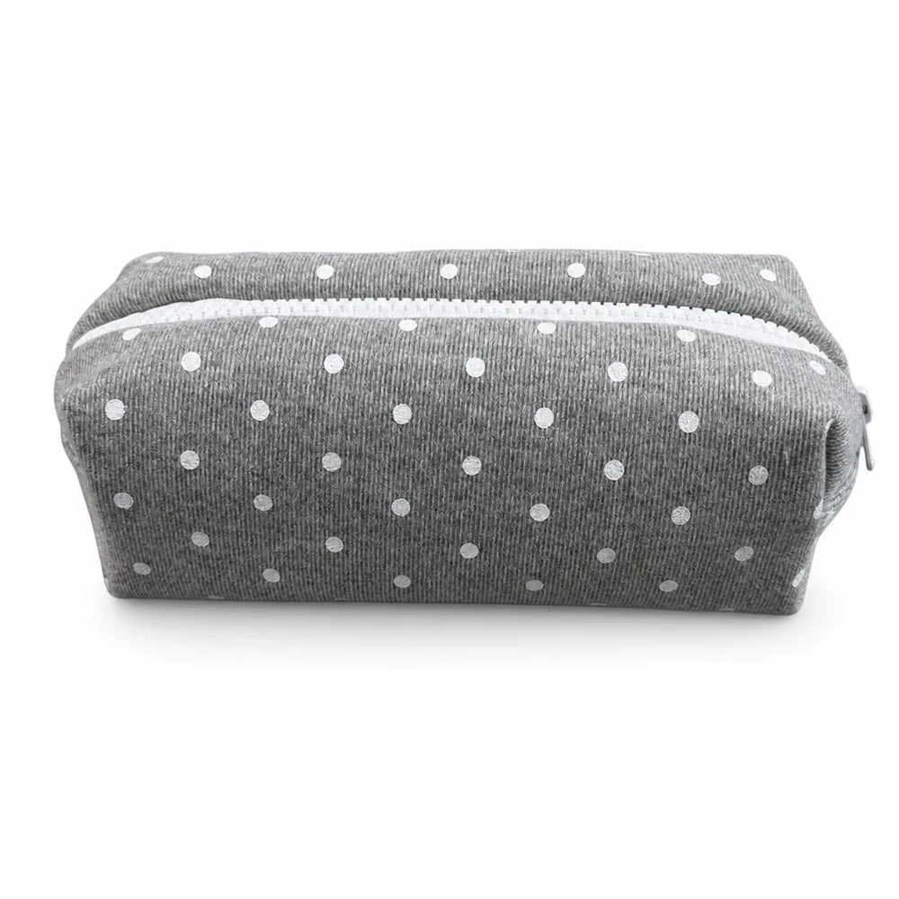 Korean Polka Dot Pencil Case – Large Capacity Fabric Pen Bag