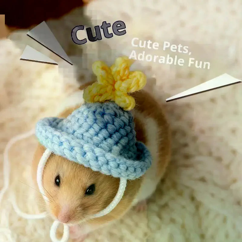 Handmade Knitted Pet Hat for Hamster, Parrot & Guinea Pig Pet Costume Hat Nixie