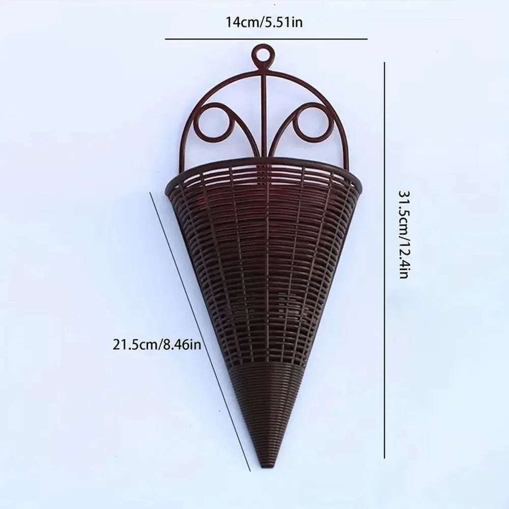 Fan-Shaped Hanging Flower Basket | Rattan-Style Wall Décor Hanging Flower Basket Nixie