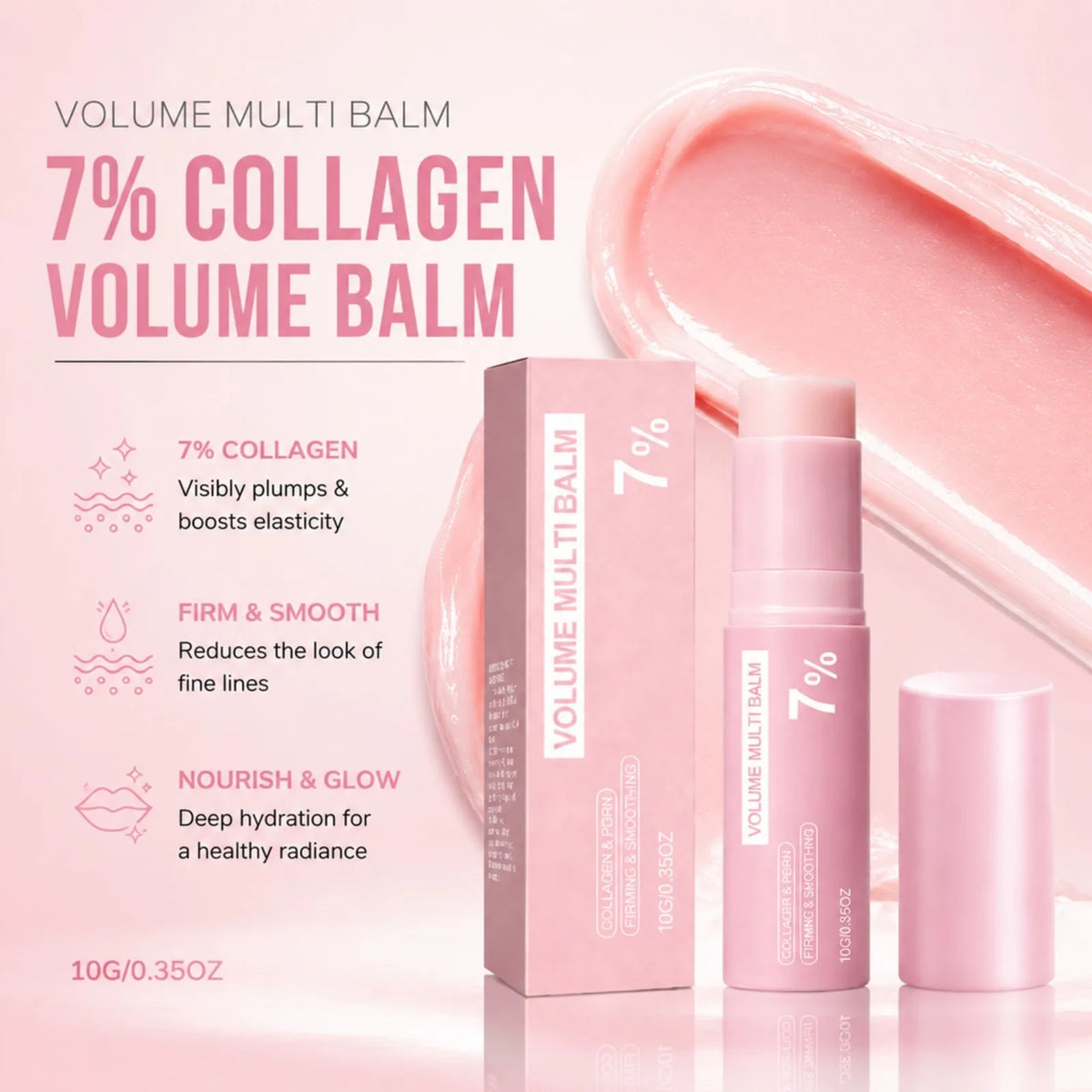 7% PDRN Pink Collagen Multi Balm – Face, Lip & Eye Moisturizer Collagen Balm Stick Nixie