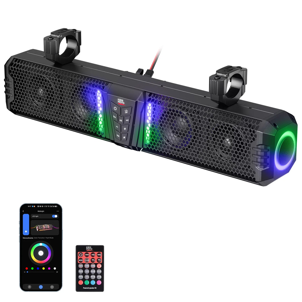 32" UTV Sound Bar IP66 Waterproof Bluetooth RGB – Fits ATV Roll Bar UTV Sound Bar Nixie