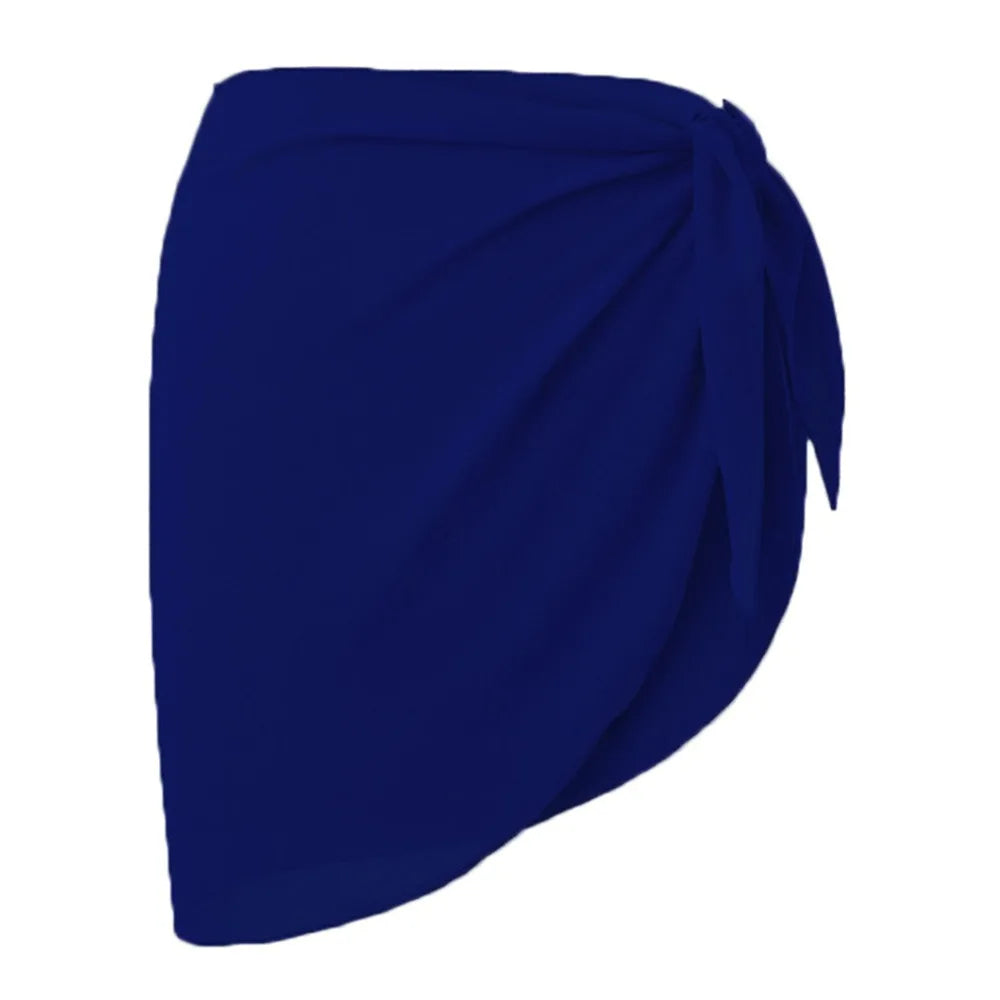 Chiffon Beach Cover Up Dress – Sheer UPF Swimsuit Skirt Swimsuit Cover Up Nixie Navy Blue One Size
