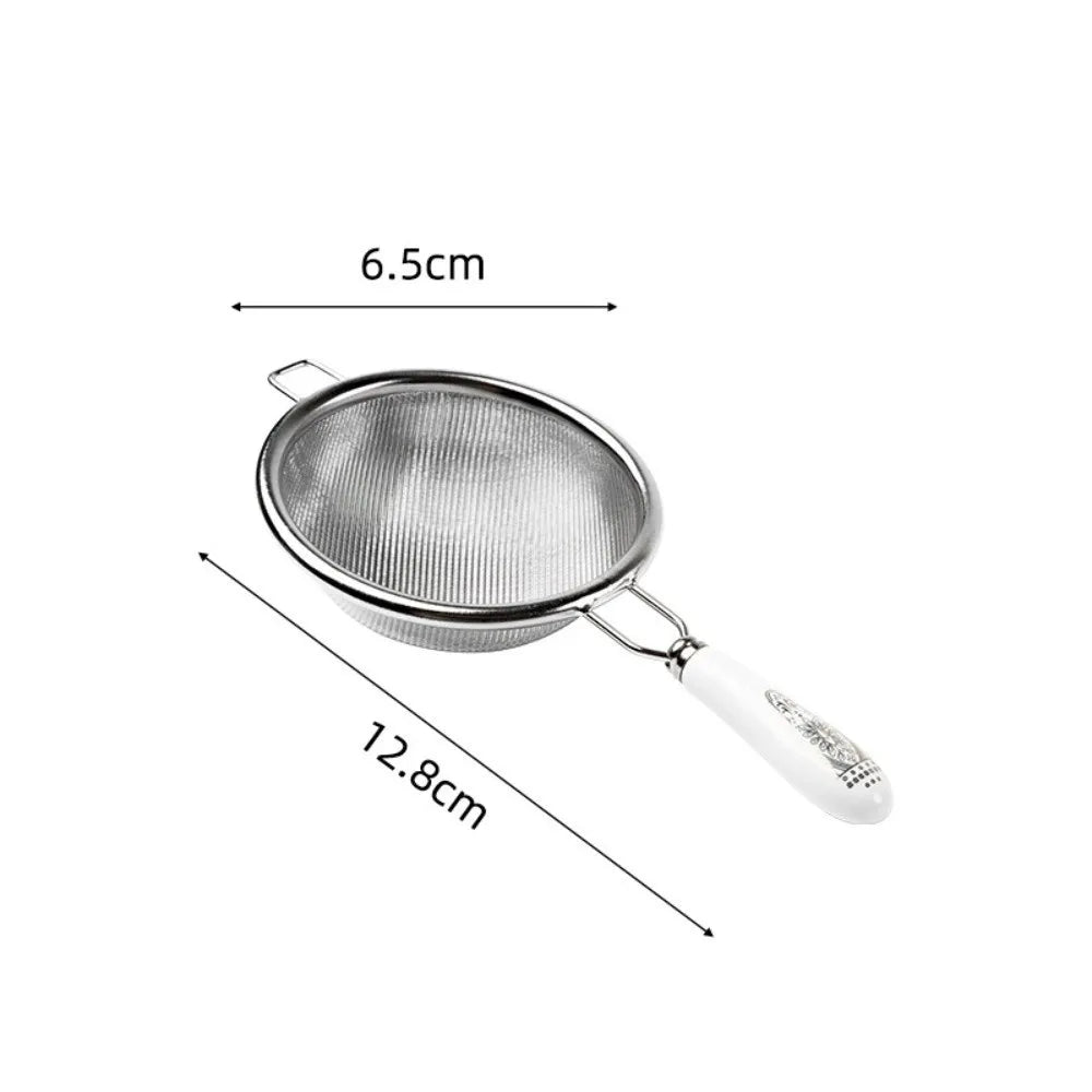 304 Stainless Steel Fine Mesh Strainer with Long Handle Kitchen Mesh Strainer Nixie White-S
