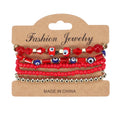 Bohemian Multi-Layer Eye Pattern Turquoise Bead Bracelet