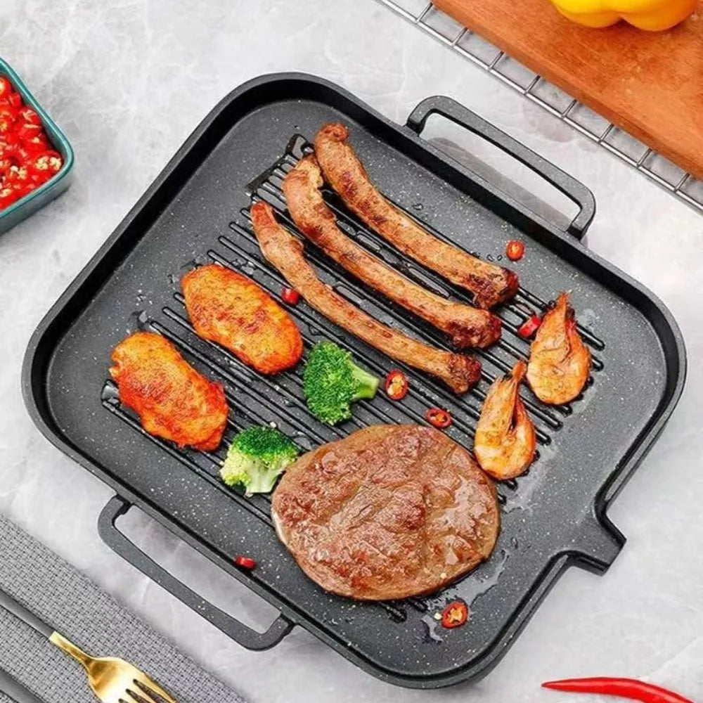 KOSUN Smokeless Nonstick BBQ Grill Pan – Korean Style Cooking BBQ Grill Pan Nixie