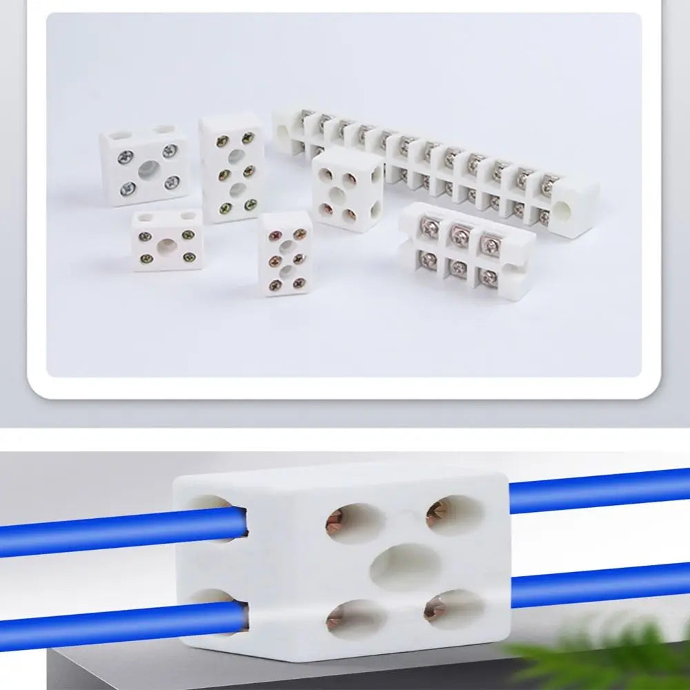 Ceramic Wiring Terminal Block – 1 In/1 Out & 2 In/2 Out Screw Ceramic Terminal Block Nixie