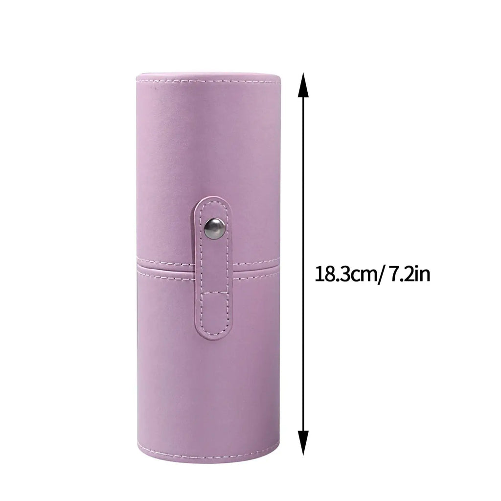 PU Leather Makeup Brush Holder – Large Capacity Organizer Makeup Brush Holder Nixie PURPLE