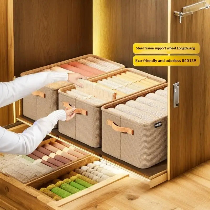 Large 25L Corduroy Storage Bin for Closet Shelves & Drawers Fabric Storage Bin Nixie