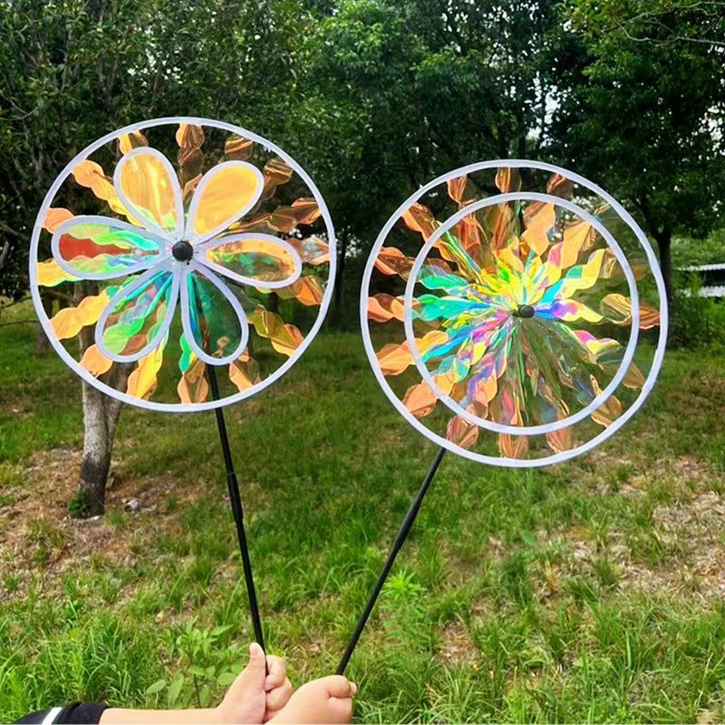 Reflective Sunflower Windmill – Bird-Deterrent Garden Decor, 6 Colors Garden Wind Spinner Nixie