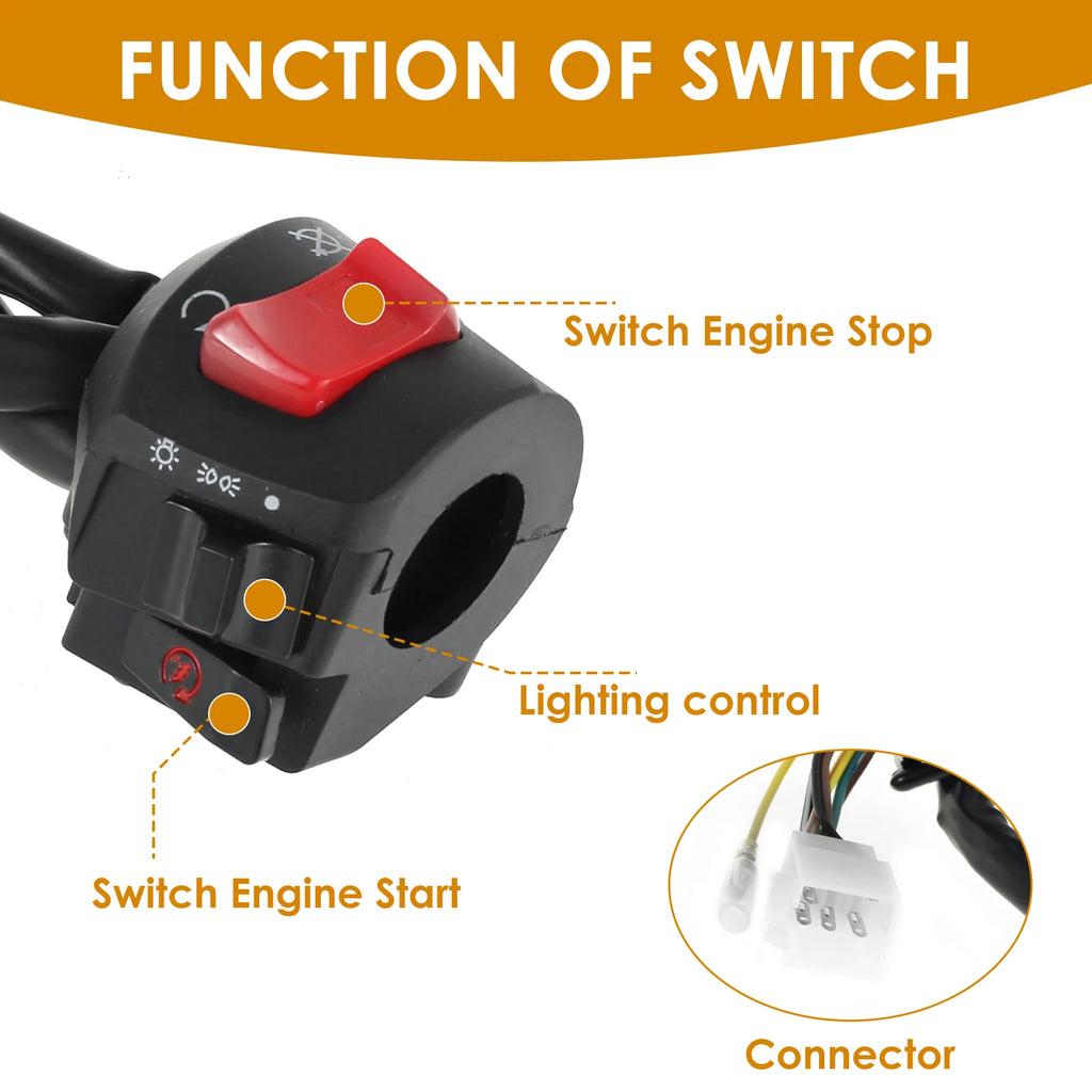 Universal 7/8" Motorcycle Handlebar Switch – Horn & Headlight Handlebar Switch Nixie
