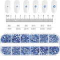 Champagne Crystal Nail Rhinestones 12-Grid SS4-SS16 Flatback Gems Set Nail Art Rhinestones Nixie PH206-8
