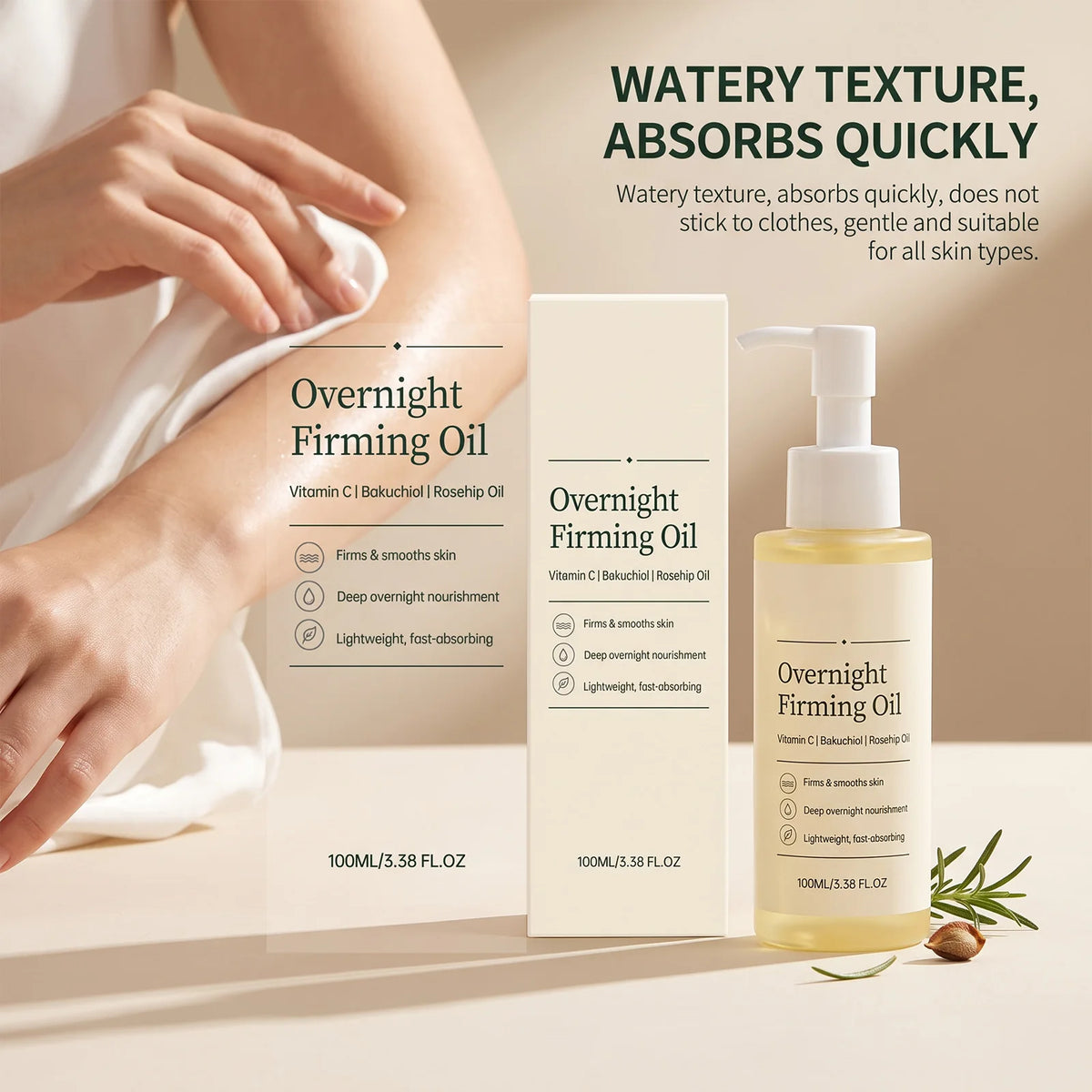 Vitamin C Firming Overnight Facial & Body Oil – 100ml Facial & Body Oil Nixie