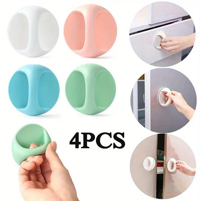 Self-Adhesive Round Cabinet Door Handles, No-Drill (4pcs) Cabinet Door Handle Nixie