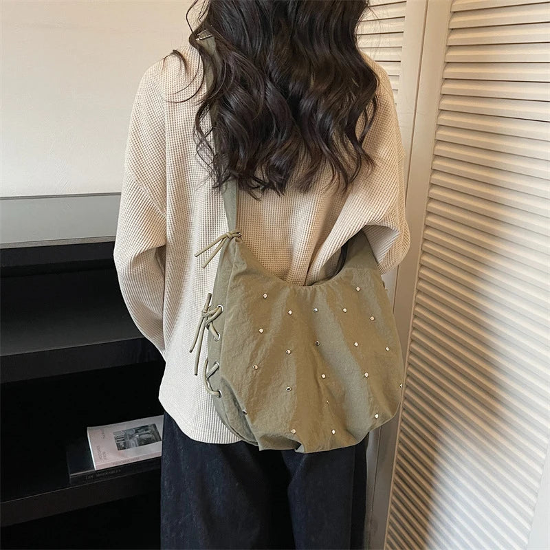 Women's Rivet Dumpling Crossbody Bag – Large Capacity Shoulder Bag Crossbody Shoulder Bag Nixie