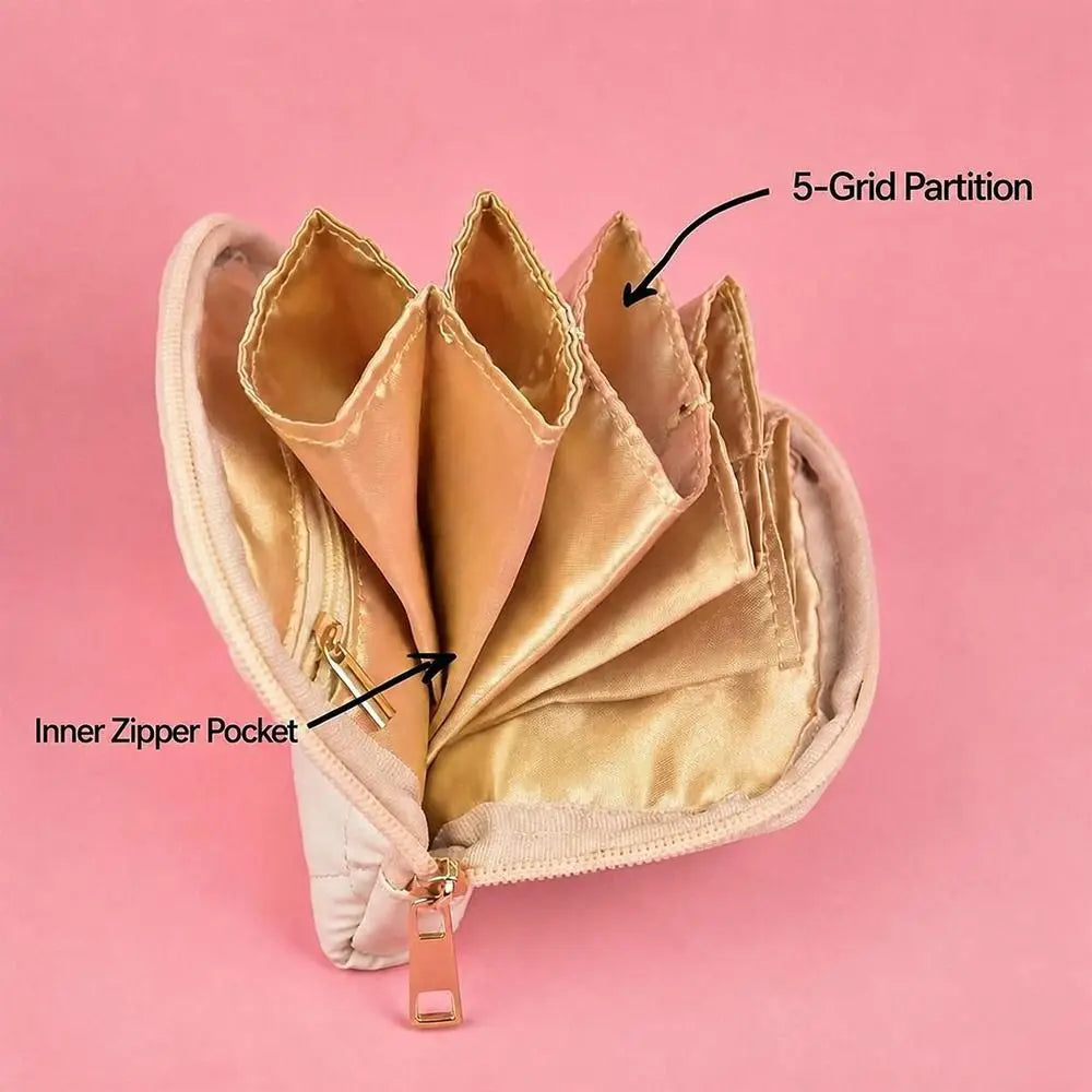 PU Leather Travel Jewelry Pouch – Bowknot Waterproof Zipper Case