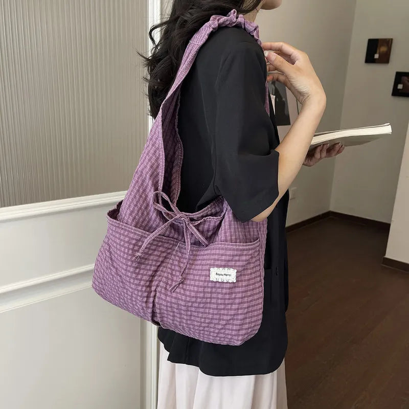 Korean Style Patterned Canvas Tote Bag – Large Capacity Women Canvas Tote Bag Nixie