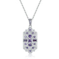 Vintage Blue Stone CZ Pendant Necklace – Women's Gift Pendant Necklace Nixie Plating Gun