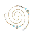 Rhinestone Glasses Chain Ocean Blue Metal Anti-Slip Strap Glasses Chain Strap Nixie Lake blue