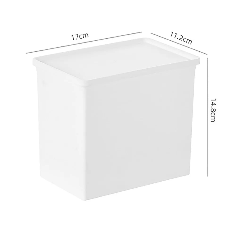 Large Stackable Storage Bins with Lids – White Plastic Organizer