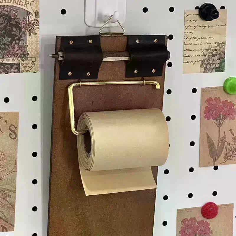 Vintage Kraft Paper Roll Clipboard Set – Refillable Writing Pad Clipboard Notepad Set Nixie