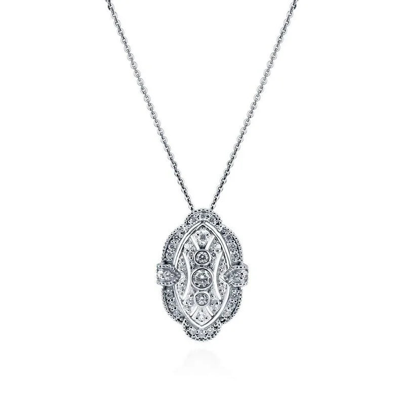 Cubic Zirconia CZ Charm Pendant Necklace | Wedding Gift Pendant Necklace Nixie Silver