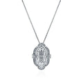 Cubic Zirconia CZ Charm Pendant Necklace | Wedding Gift Pendant Necklace Nixie Silver