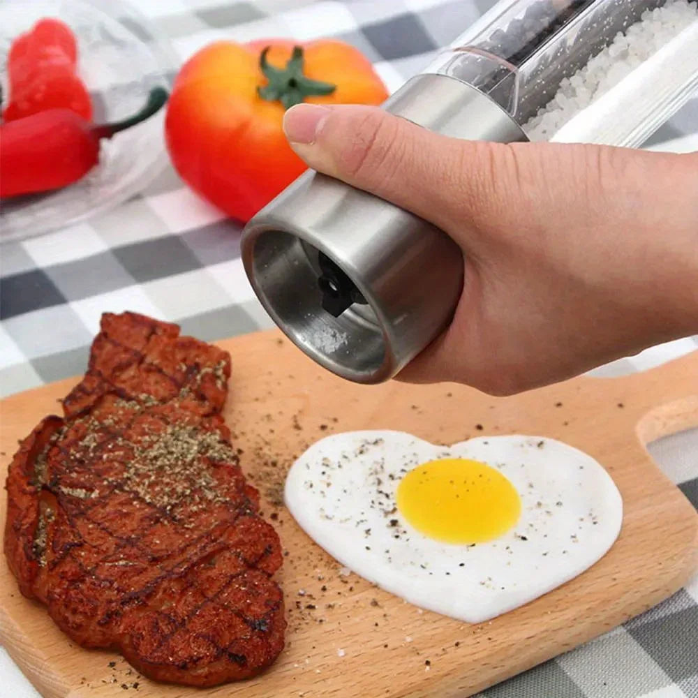 2-in-1 Salt & Pepper Grinder Set – Adjustable Ceramic Mill