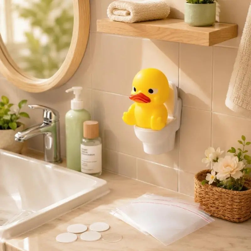 Cute Yellow Duck Toilet Figurine – Novelty Bathroom Decor Novelty Figurine Nixie
