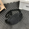 Denim Crossbody Chest Bag – Harajuku Casual Waist Pack Crossbody Waist Bag Nixie Black