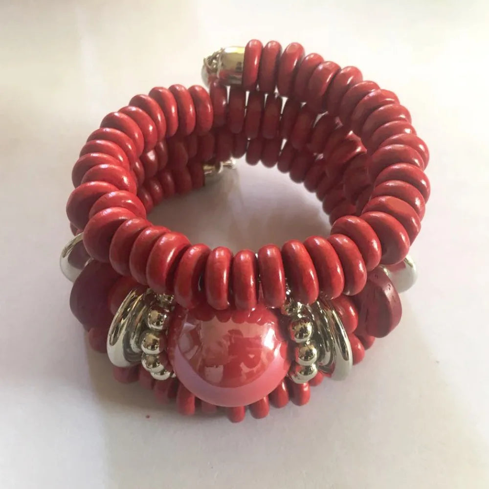 Snake Bangle Stackable Multi-Layer Bracelet Gold & Silver Alloy