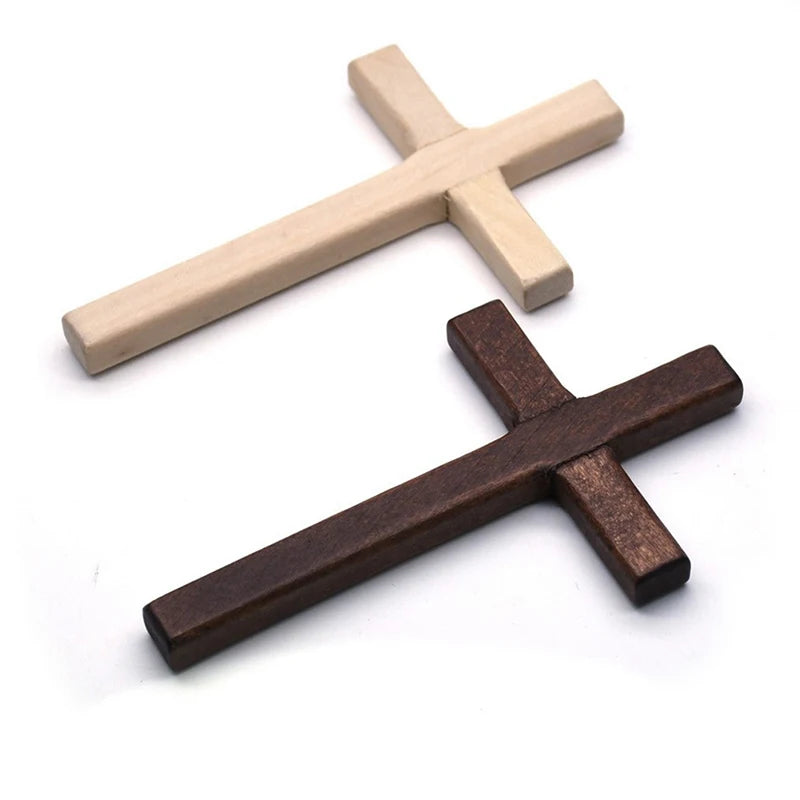 Wooden Wall Cross 12cm Hanging Crucifix – 2 Colors Religious Wall Decor Nixie