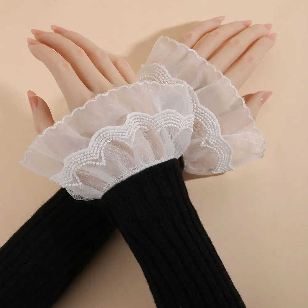 Victorian Lace Ruffled Detachable Wrist Cuffs | Fake Sleeves Detachable Wrist Cuffs Nixie