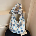 Floral Plush Dumpling Crossbody Bag – Large Capacity Women Crossbody Bag Nixie Blue