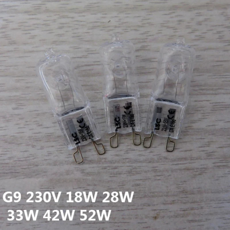 10Pcs G9 Halogen Oven Light Bulbs 20W 25W 40W 60W High Temp Halogen Light Bulbs Nixie 60W