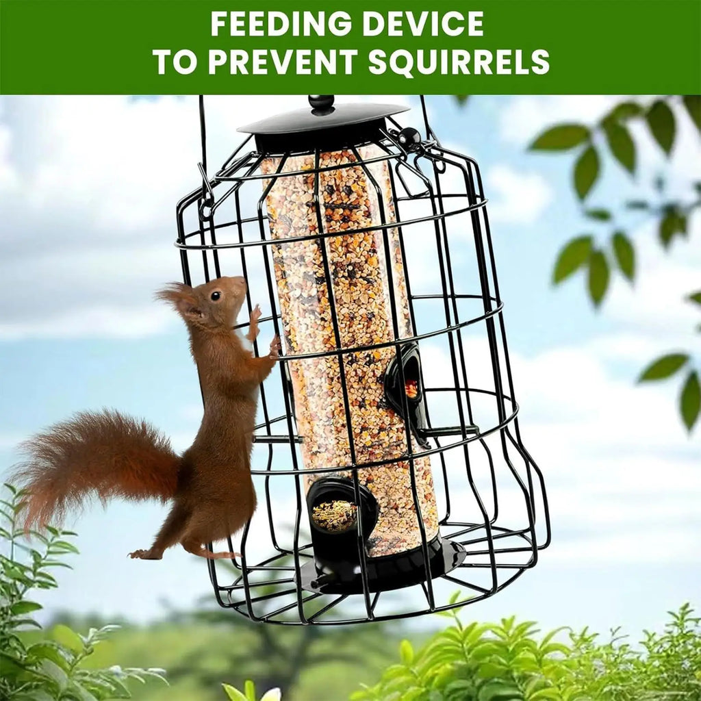 4-Port Squirrel-Proof Tubular Hanging Bird Feeder – Weatherproof Hanging Bird Feeder Nixie