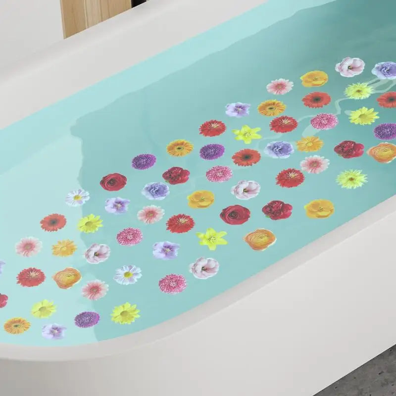 Floral Bathtub Decal Set – Removable Waterproof PVC Sticker 6pc Wall Decal Sticker Nixie