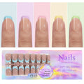 150pcs Press On Nails Set – 6 Colors Almond French Tips Press On Nails Nixie B-07-150PCS