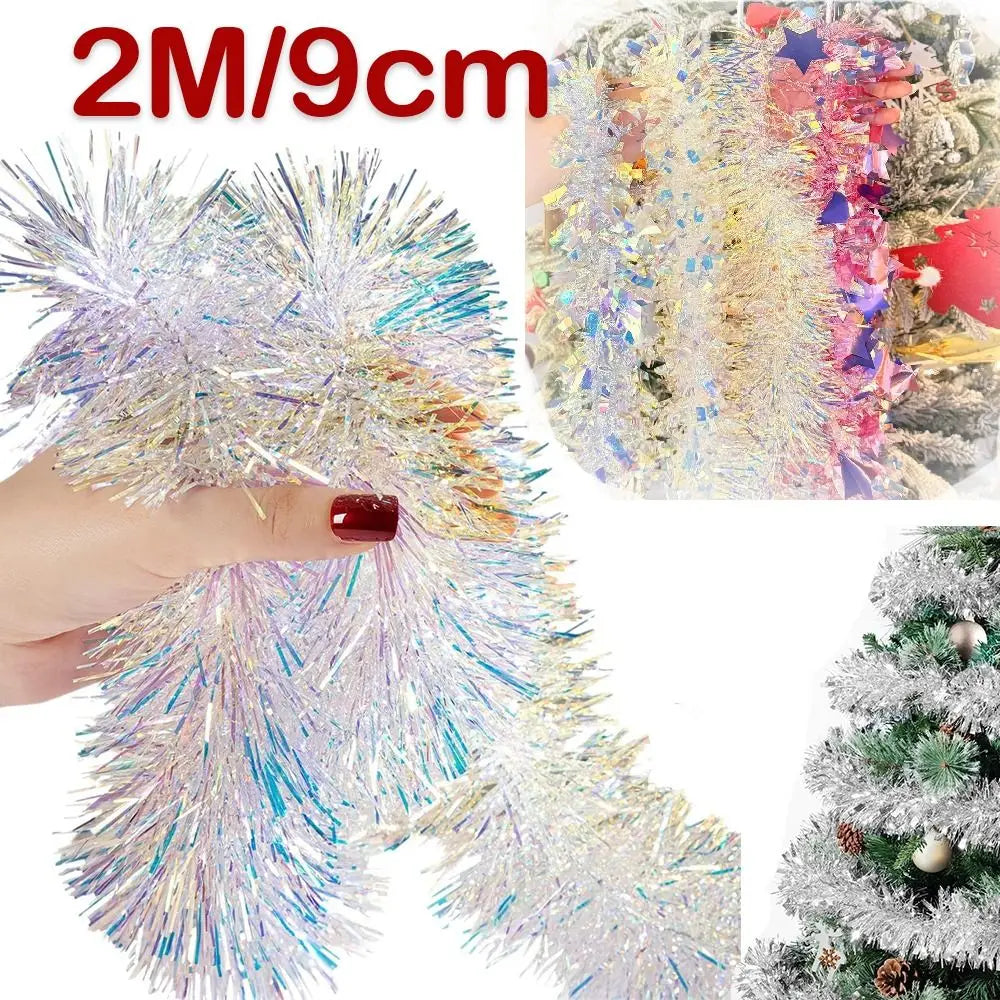 Christmas Glitter Tinsel Ribbon Garland Strip 2M – DIY Decor