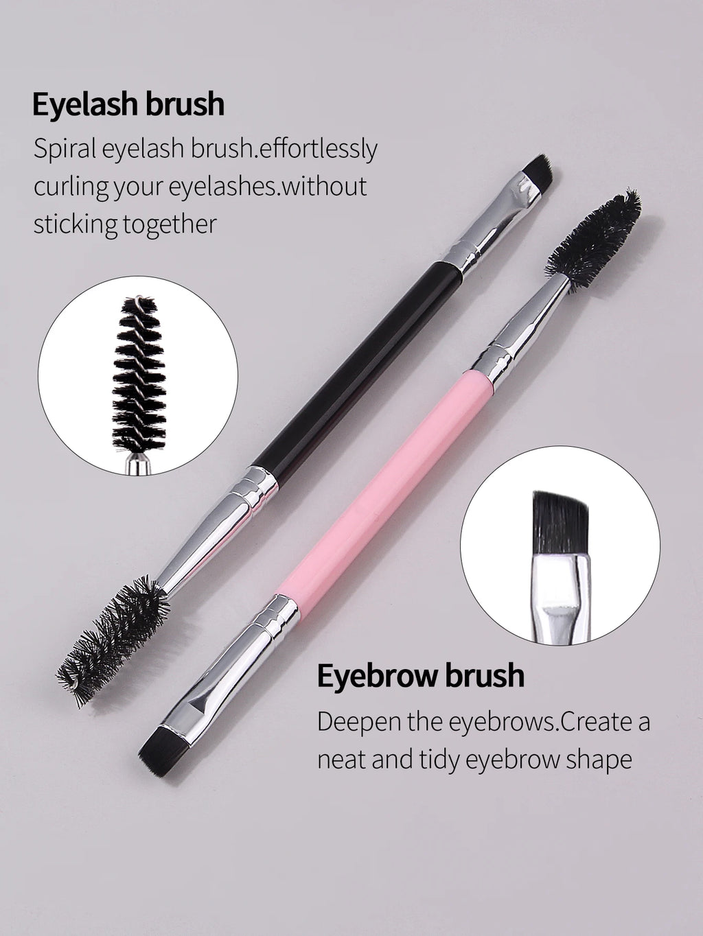 2-in-1 Eyebrow Brush – Spoolie & Angled Brow Brush Set Eyebrow Makeup Brush Nixie