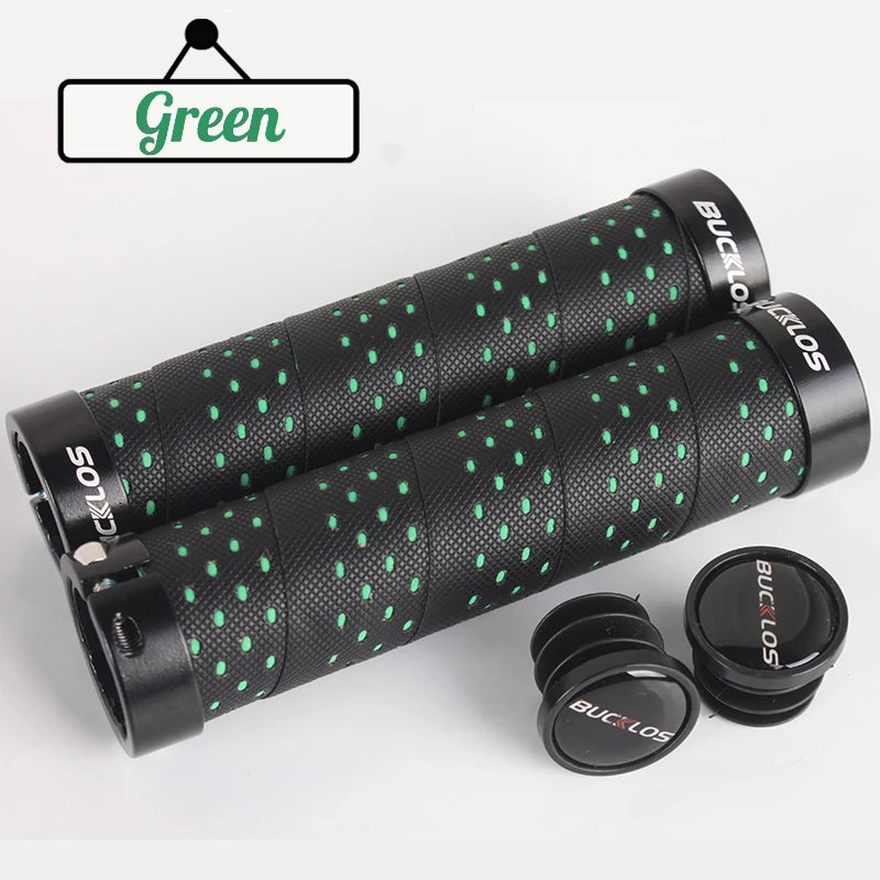 BUCKLOS MTB Bike Handlebar Grips – Aluminum Double Lock-On Bike Handlebar Grips Nixie Green