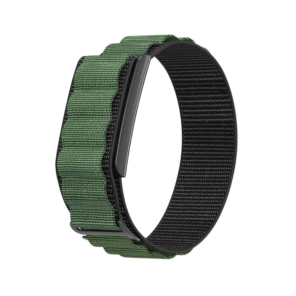 22mm Nylon Sport Loop Band Replacement Strap for Amazfit Helio Smartwatch Band Nixie Black Green