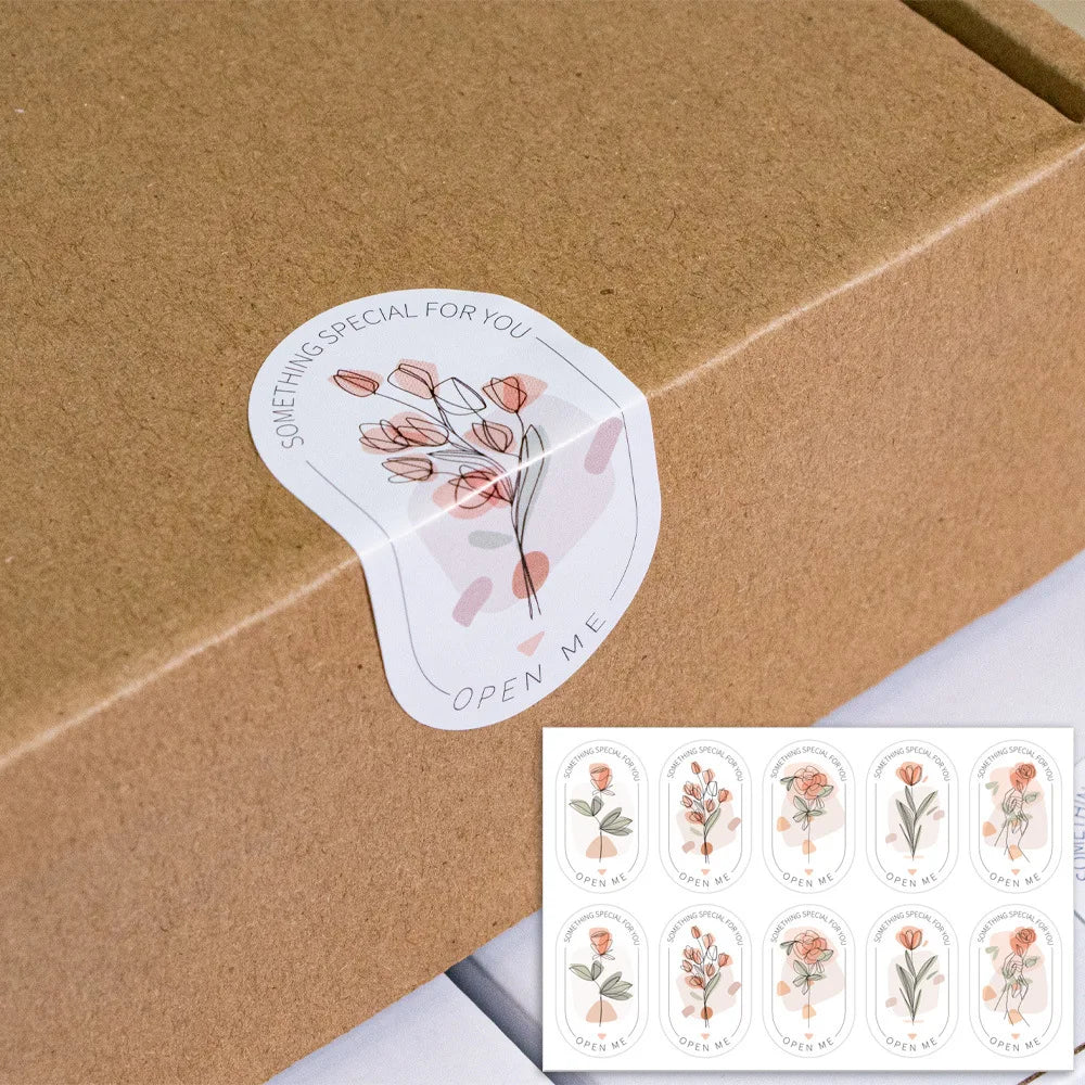 100pcs Rectangular Thank You Stickers for Gift Box & Packaging Packaging Stickers Nixie
