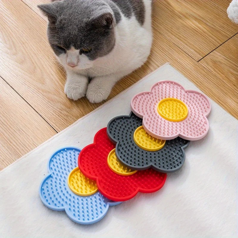 Flower Lick Mat for Dogs & Cats – Silicone Slow Feeder Pad Pet Slow Feeder Mat Nixie