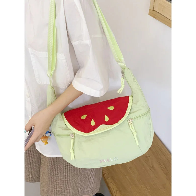 Cartoon Guava Crossbody Shoulder Bag – Lightweight Nylon