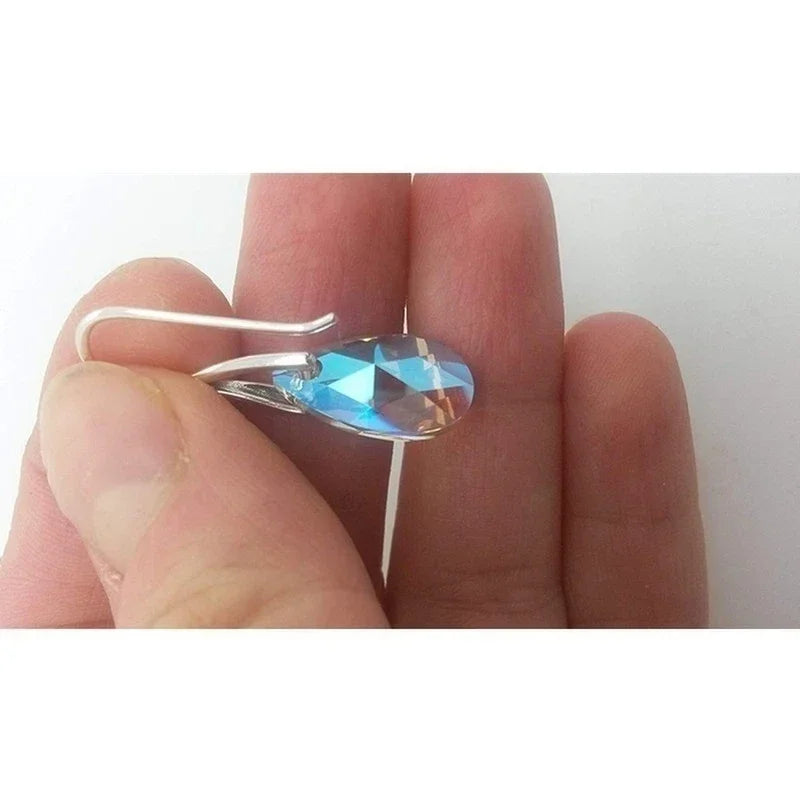 Blue Aurora Crystal Water Drop Dangle Earrings for Women Crystal Dangle Earrings Nixie